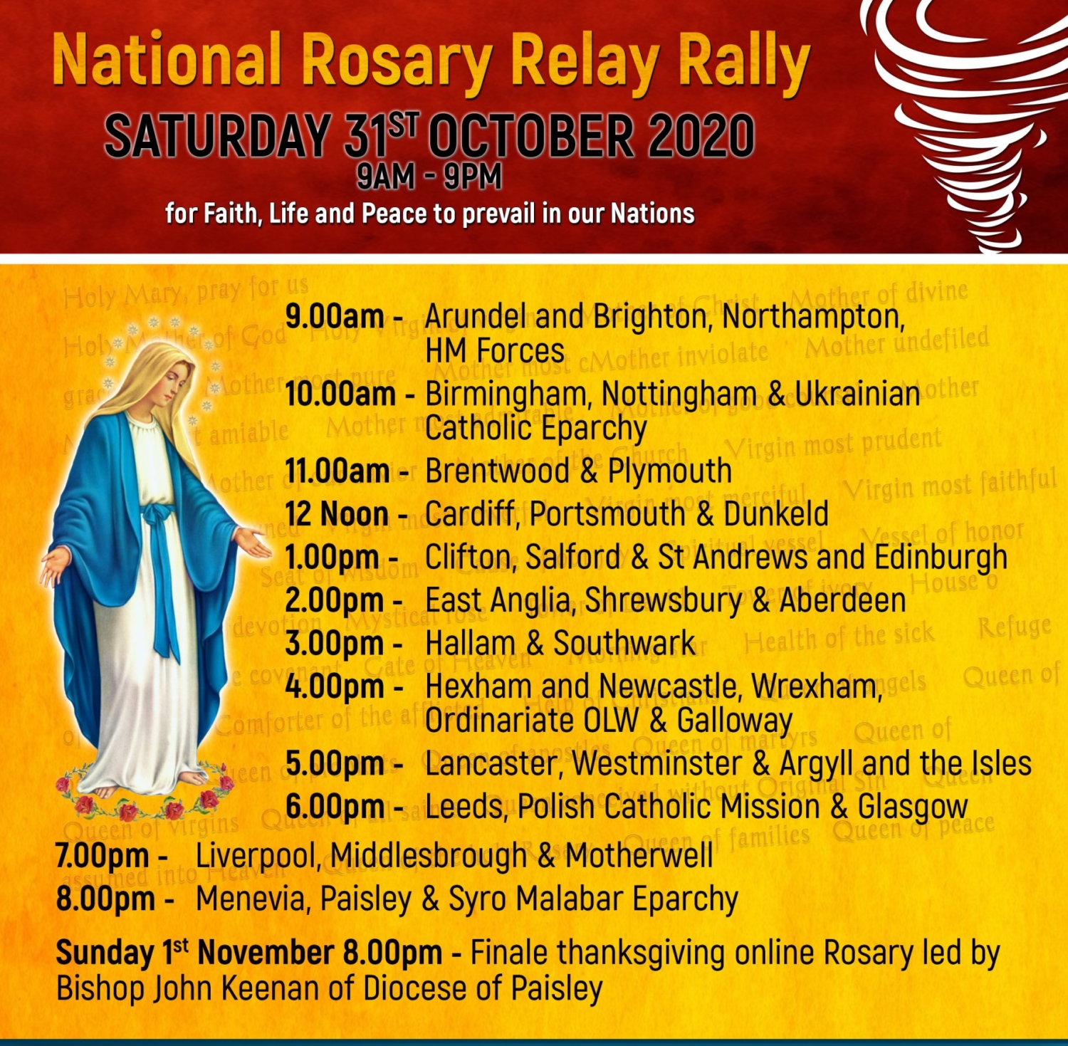 Take part in a National Rosary Relay Rally on 31 October Brentwood